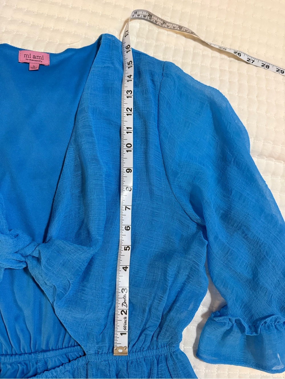 miami Bright Blue Tie-Front Ruffle R - Picture 13 of 16